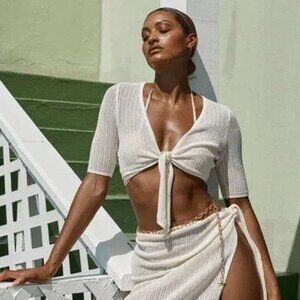 Monday Swimwear - Nassau Top - Ivory Crochet